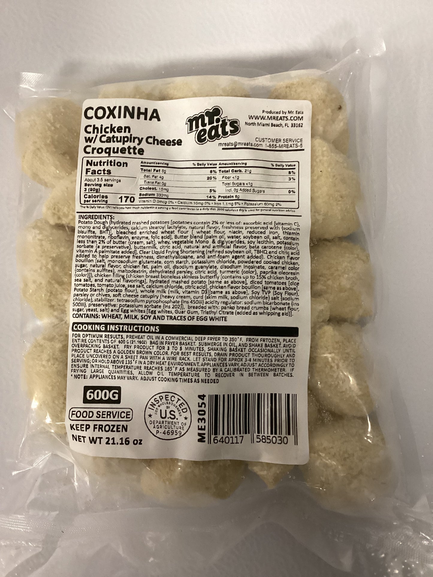 Coxinha de Frango com Catupiry Mr Eats Festa para Fritar 600g (ME2554)