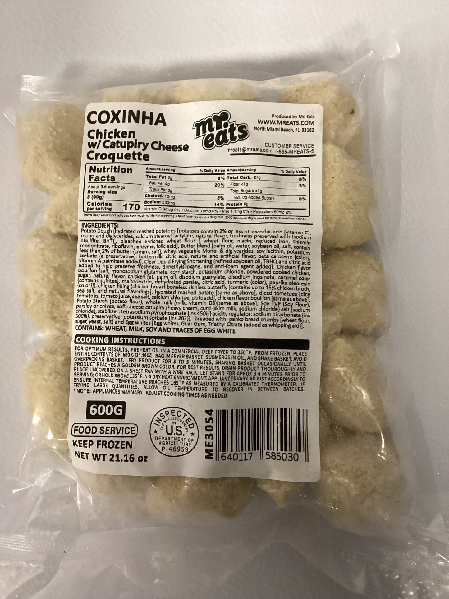 Coxinha c/ Catupiry Mr Eats pre-frita Festa 1.2Kg