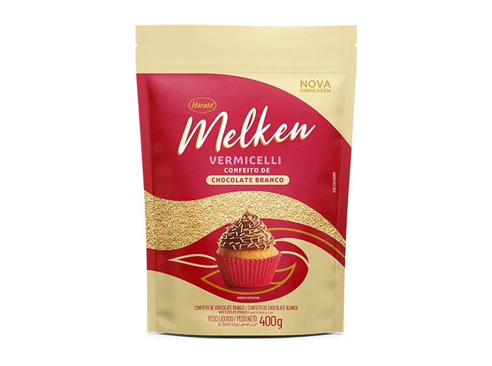 Melken Vermicelli Chocolate Branco Granulado Harald 400g