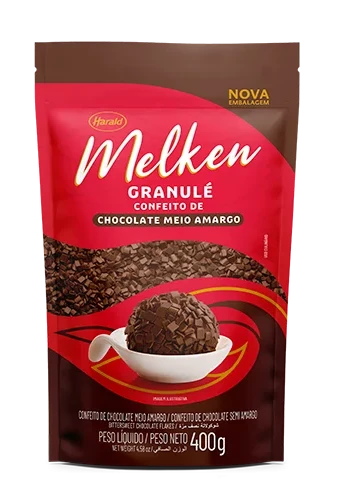 Melken Chocolate Meio Amargo Granulado Harald 400g