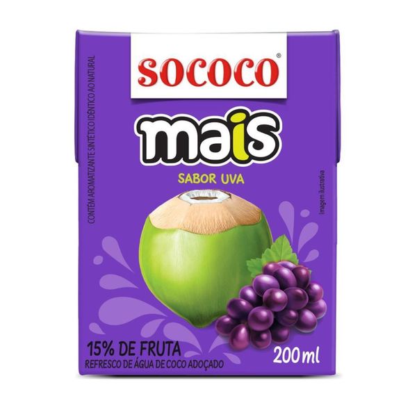 Sococo Agua de Coco com Uva 200ml