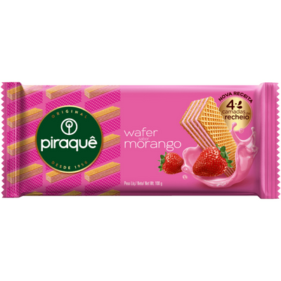 Piraquê Strawberry Wafer Biscuit 100g