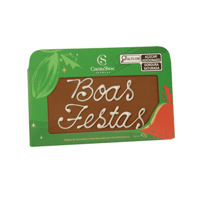 Tablete Chocoarte Boas Festas ao Leite Cacau Show 40g