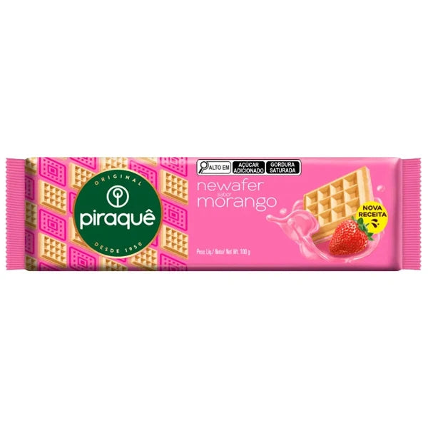 Biscoito Newafer Morango Piraquê 100g (Venc 22/Set/24)