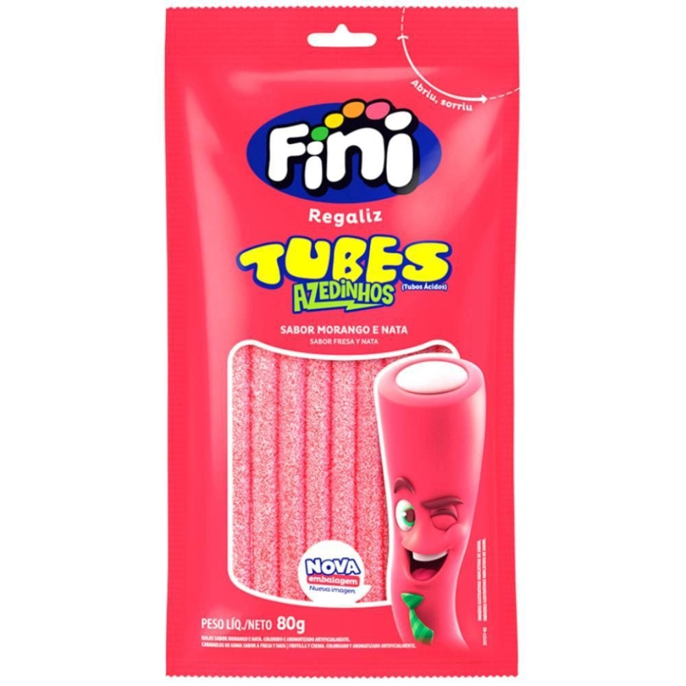 Fini Tubes Morango e Nata Azedinho 80g