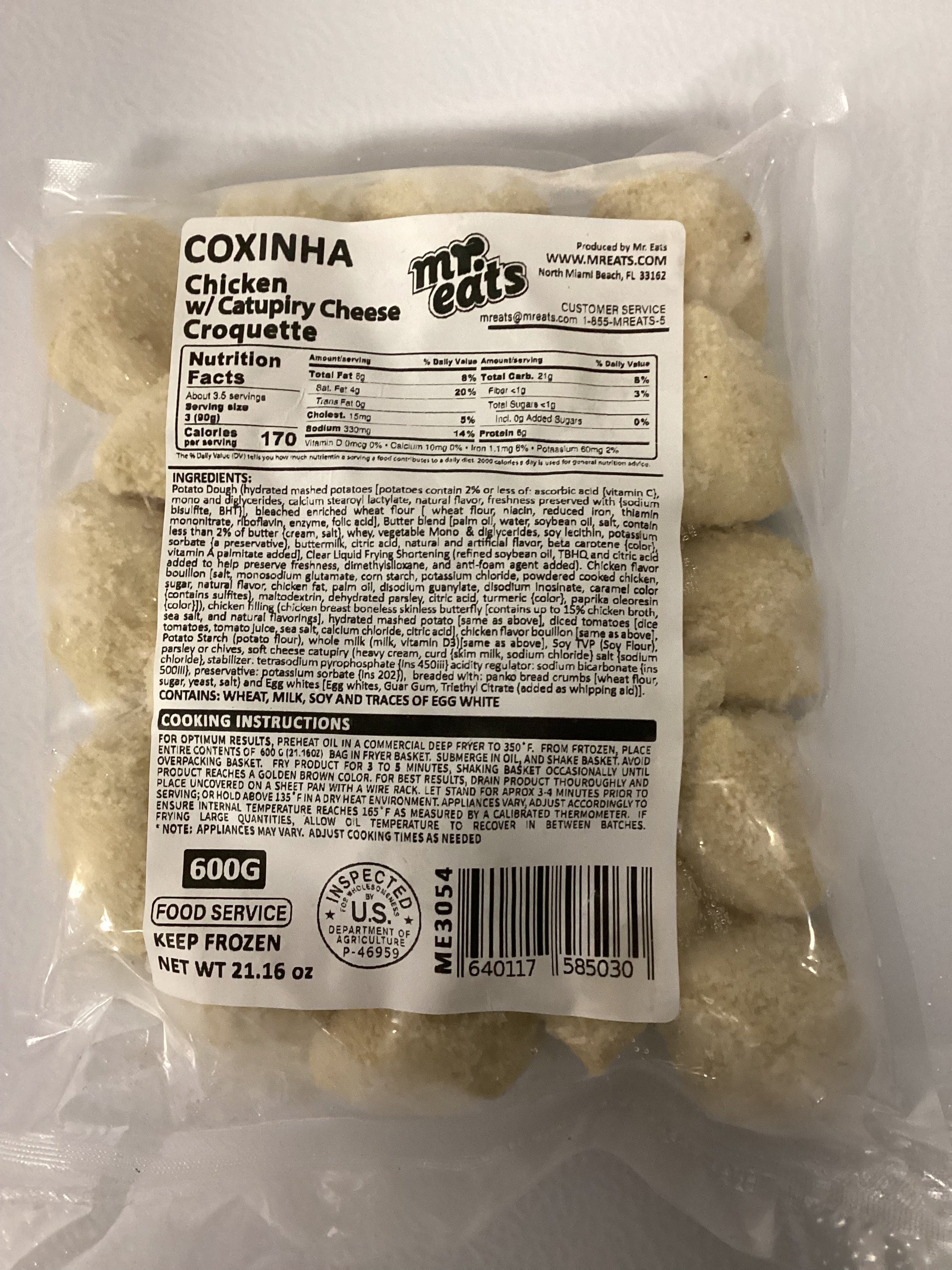 Coxinha c/ Catupiry Mr Eats pre-frita Festa 1.2Kg