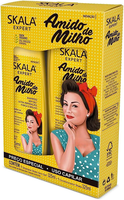 Kit Shampoo e Condicionador Amido de Milho Skala (2 x325ml)