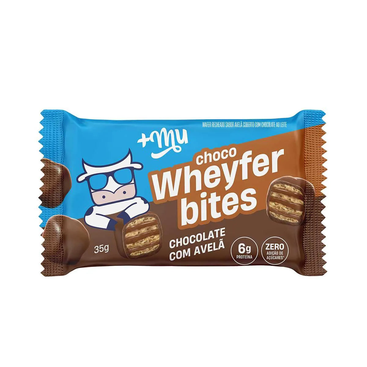 ChocoWheyfer Bites +Mu Chocolate com Avelã 35g