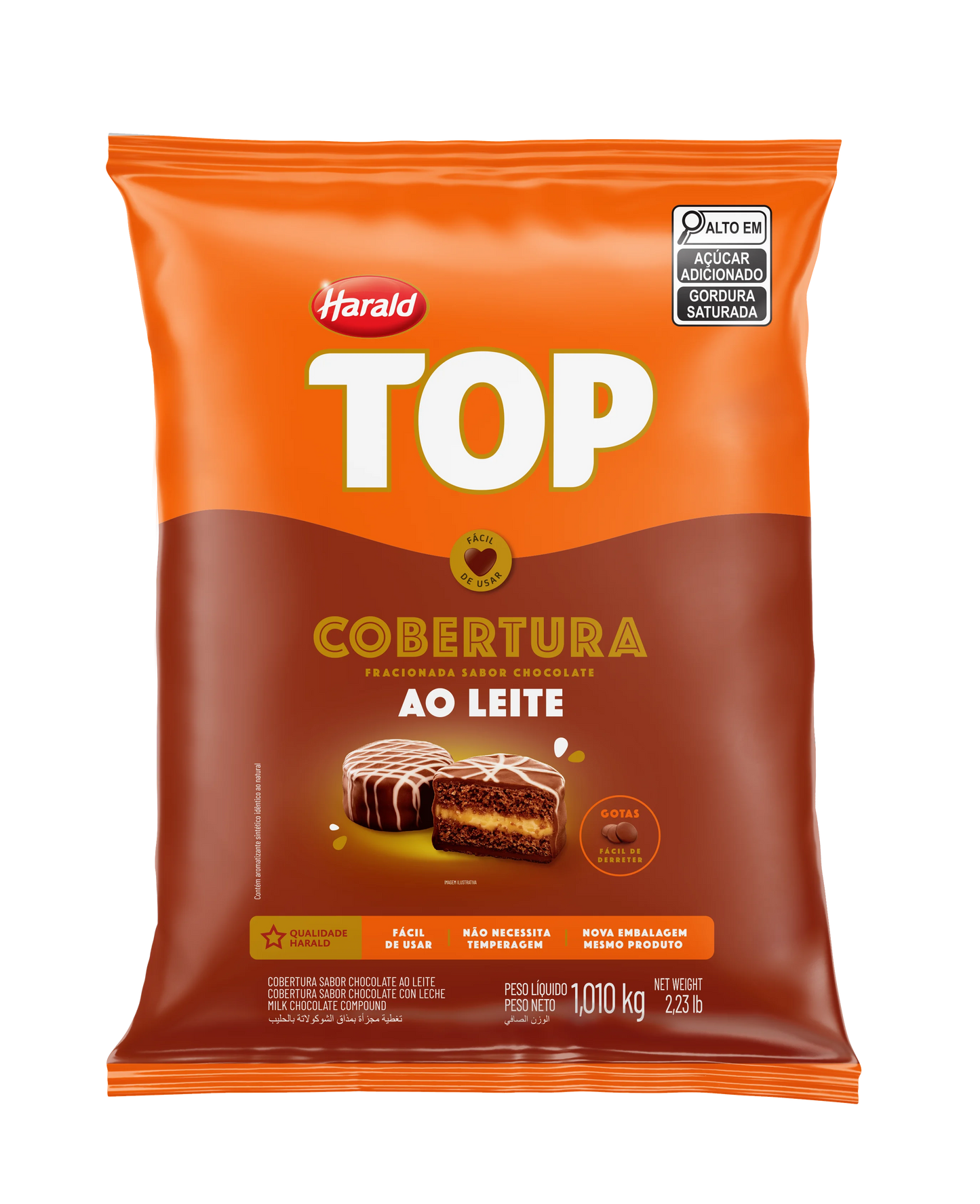 Cobertura Top ao Leite em Gotas Harald 1Kg