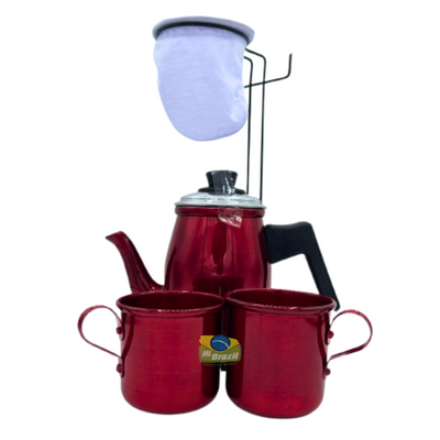 Coador de Café com Bule e 2 Canecas Tam P Teteu