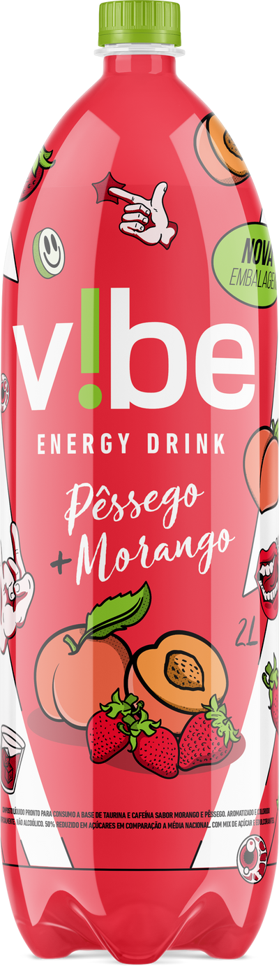 Vibe Energy Drink – Strawberry & Peach, 2L