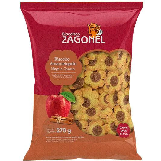 Biscoito Amanteigado Maca e Canela 270g Zagonel (Val. 26/Fev/25)