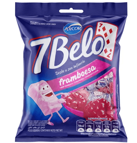 Bala de Framboesa 7 Belo 100g - BR Emporio