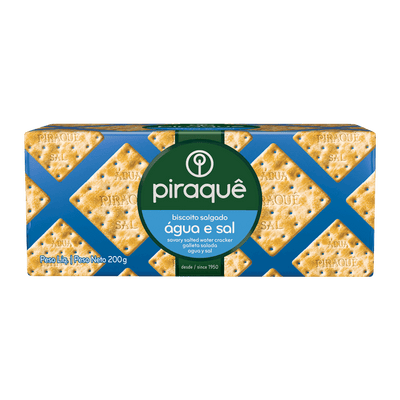 Biscoito  Agua e Sal Piraquê  200g - BR Emporio