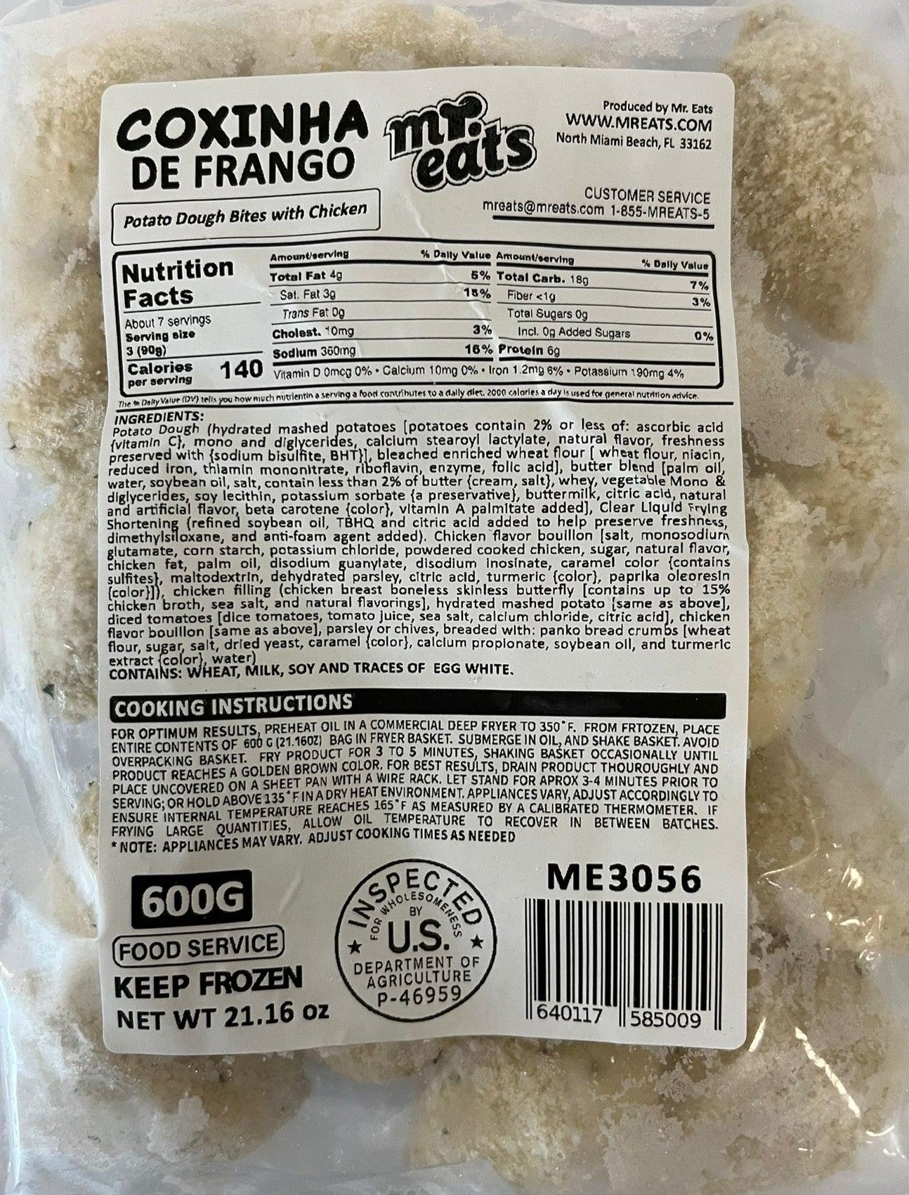 Coxinha de Frango Mr Eats Festa para Fritar 600g (ME3056) - BR Emporio