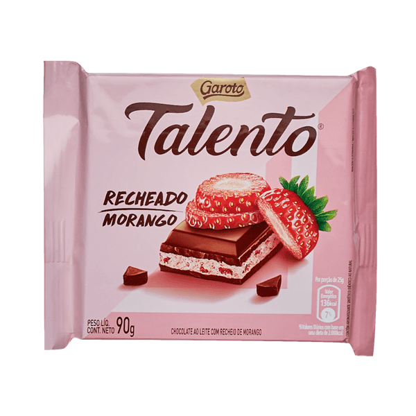 Talento Recheio Morango Garoto 90g - BR Emporio