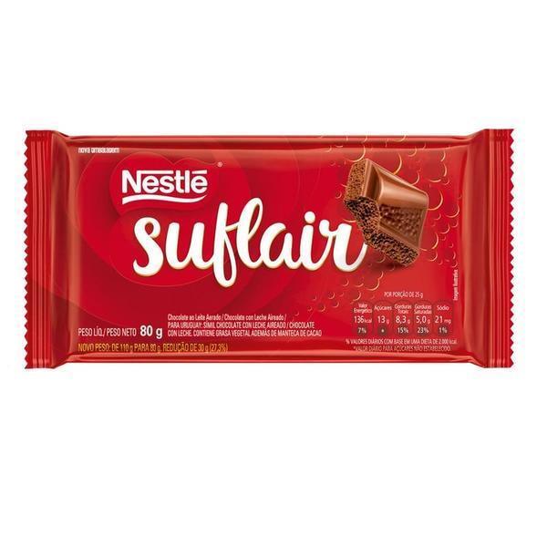 Chocolate Barra Suflair ao Leite 80g - BR Emporio