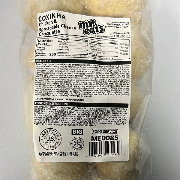 Coxinha de Frango C/ Requeijão 1.2Kg Mr Eats (ME0085)