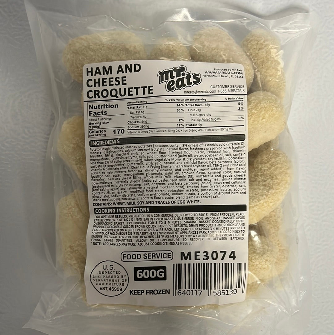 Bolinho de Presunto/Queijo (Para Fritar) Mr Eats 600g (ME3074)